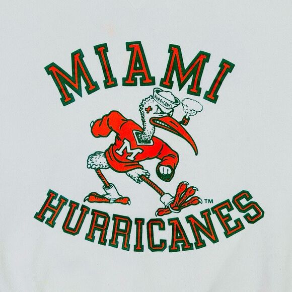 Vintage BIKE University of Miami Hurricanes Crew Neck Sweatshirt - Picture 2 of 10
